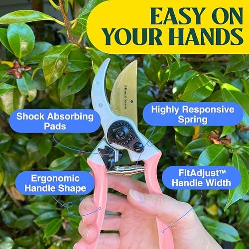 Haus & Garten ClassicPRO 8.5" Premium Titanium Bypass Garden Shears - Use as Pruners, Pruning Shears for Gardening, Hand Pruners, Handheld Garden Clippers, Scissors for Women thumbnail 4