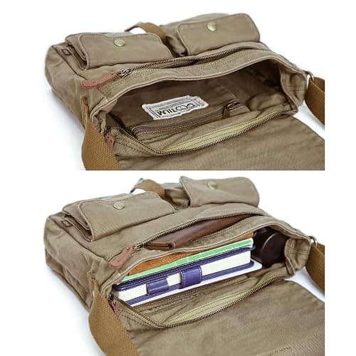 GOOTIUM Canvas Messenger Bag - Vintage Crossbody Shoulder Bag Military Satchel thumbnail 7