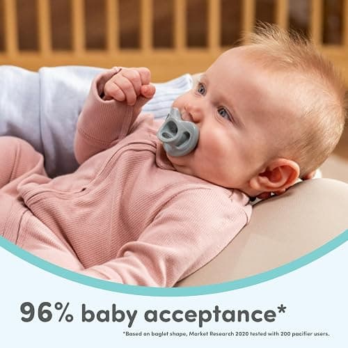 NUK 100% Silicone Comfy Orthodontic Pacifiers, 0-6 Months, Pink Fashion, Timeless Collection, 5 Count thumbnail 4