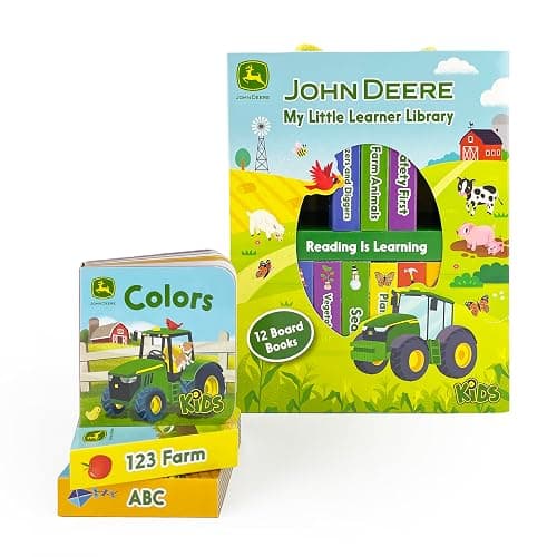 My Little Learner Library John Deere Kids 12-Book Set Board Book - Learning First Words, Numbers, Farm Animals and More thumbnail 4