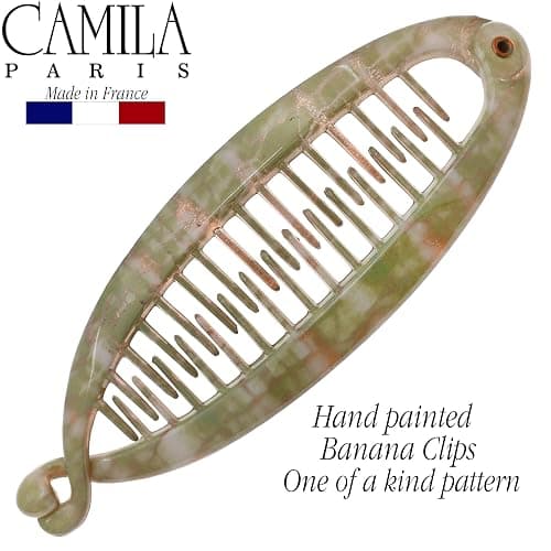 Camila Paris CP3106 4.5 inch French Banana Clip Hair Comb Classic Girls Updo Flexible Ponytail Holder Interlocking Banana Combs, Fashion Durable Styling Hair Accessories for Women, Made in France thumbnail 3