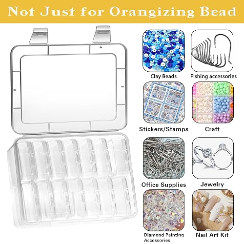 Mathtoxyz Small Bead Organizers, 30 Pieces Plastic Storage Cases Mini Clear Bead Storage Containers Transparent Boxes with Hinged Lid and Rectangle Clear Craft Supply Case thumbnail 4