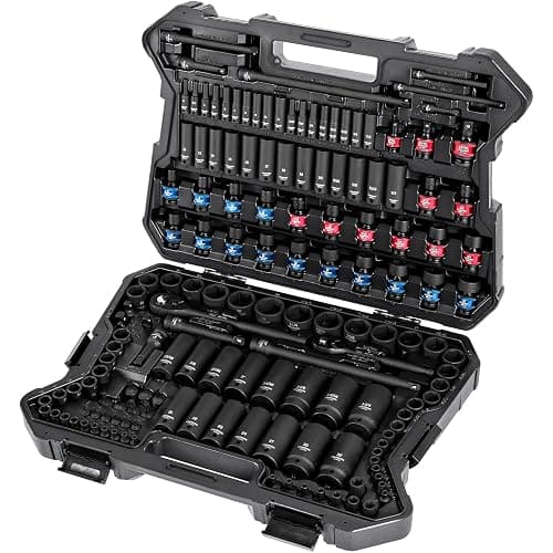 STARWORK TRUE MECHANIC 153-Piece 1/4", 3/8", 1/2" Drive Master Impact Socket Set, Professional, SAE/Metric - Image 1