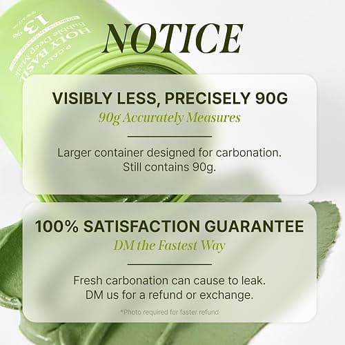 P.CALM Holy Basil Deep Bubble Mask: Holy Basil & Carbonated Water to Clear Pores Blackhead Korean Clay for Bubble Rinse (90g/3.17oz) thumbnail 9