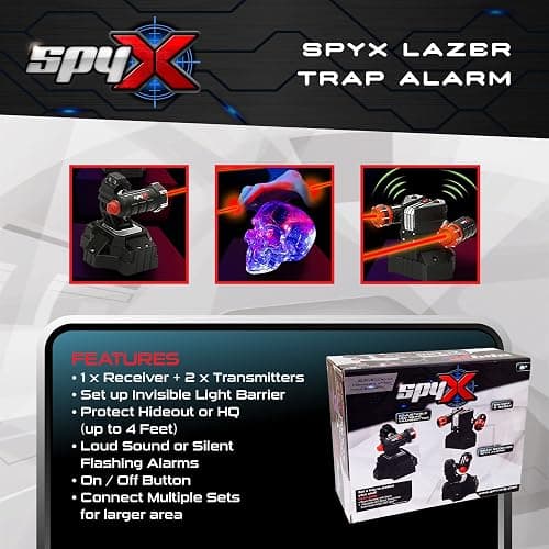 SpyX / Lazer Trap Alarm – Safe Laser Alarm Toy for Spy Kids to Protect Stuffs. Invisible Infrared Beam Spy Gadget for Kids. Motion Sensor/Detector Toy for Boys & Girls thumbnail 4