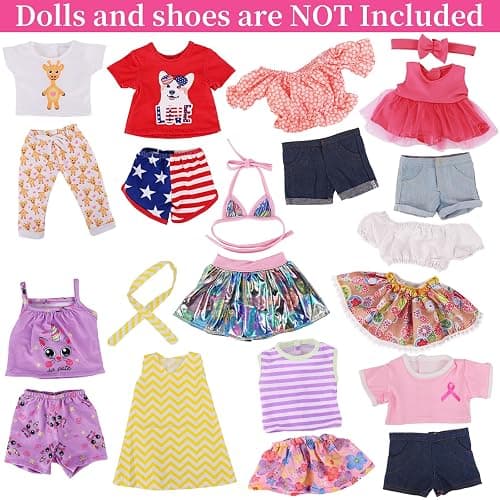 K.T. Fancy 10 Sets American 18 Inch Doll Clothes and Accessories Include Doll Clothing Dress Fit for 18 inch Dolls ( No Doll ) thumbnail 3
