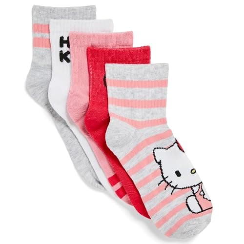 Hello Kitty womens 5 Pack Clean Ribbed Short Ankle SocksCasual Sock thumbnail 2