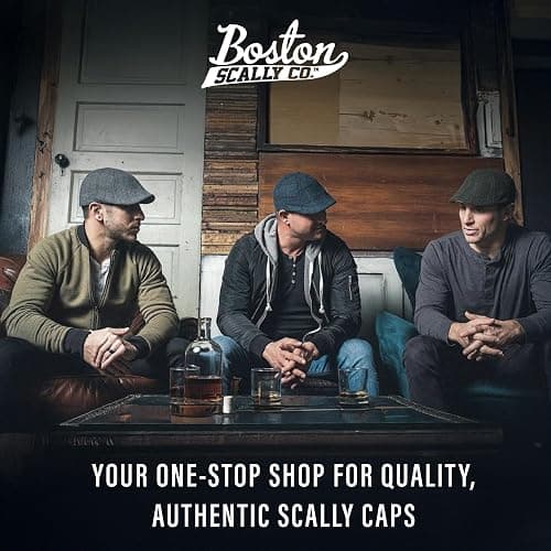 The Original Boston Scally Cap - The Scrapper Newsboy Flat Cap - 6 Panel Cotton Fitted Hat for Men - Black thumbnail 5