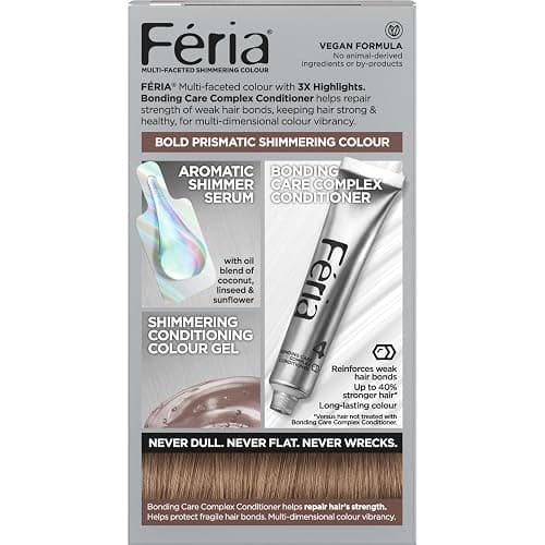 L'Oreal Paris Feria Multi-Faceted Shimmering Permanent Hair Color, B61 Downtown Brown (Hi-Lift Cool Brown), 1 Hair Dye Kit thumbnail 3
