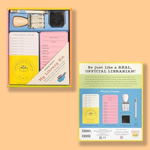 Knock Knock Kids Library Kit: 20 Card Catalog Checkout Cards, Bookplates, Date Stamp & Inkpad, 11117 thumbnail 3