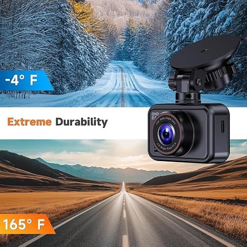 Dash Cam Front and Rear Camera, 1440P+1080P QHD Dual Channel Dashcam for Cars, Mini Car Camera, 2 inch IPS Screen, 32GB Card Included, WDR Night Vision, 24 Hours Parking Monitor, G-Sensor thumbnail 8