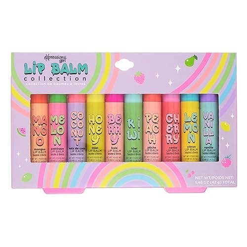 10pc Fruity Lip Balm Collection - Hydrating Lip Balms Infused w/Fresh Fruity Flavors - Vitamin Enriched Nourishing Lip Balm Set - Hydrating thumbnail 2