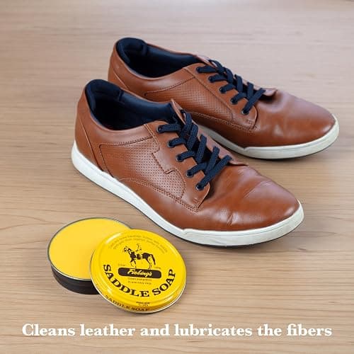 Fiebing's Yellow Saddle Soap for Leather (3.5 oz Tin) - Leather Cleaner & Conditioner to Soften, Protect & Restore Leathercraft - Leather Soap for Car Seat, Couch, Shoe, Purse, Boot, Bag, & Saddles thumbnail 5