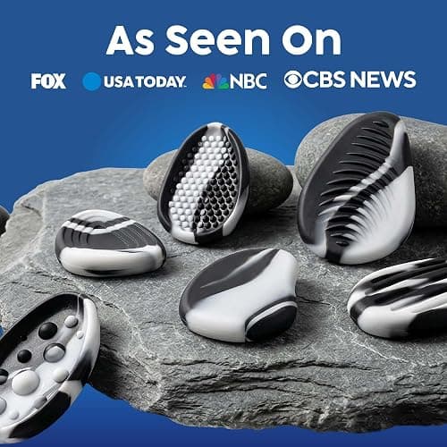 BUNMO Sensory Fidget Stones – 6pk Marble | Silicone Worry Stones for Kids Ages 3+ | Portable, Textured, Quiet Sensory Stones for Hands-On Play thumbnail 4