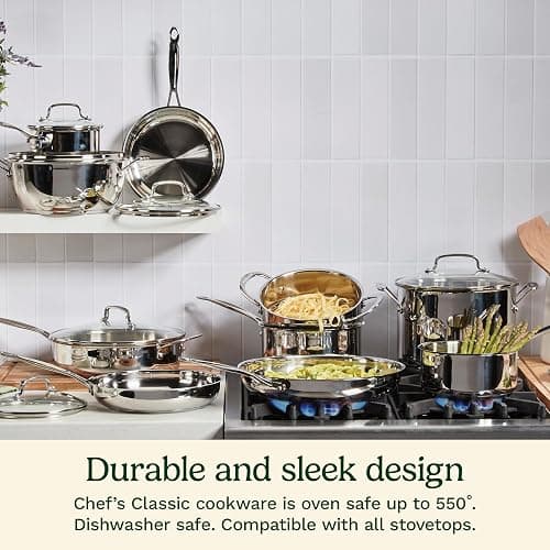 Cuisinart 10-Inch Open Skillet, Stainless Steel Skillet with Lid, Large Kitchen Pan, Dishwasher Safe, Compatible with Induction, Electric, Gas Cooktops, Oven Safe Saucepan, Cool Grip Handles thumbnail 2