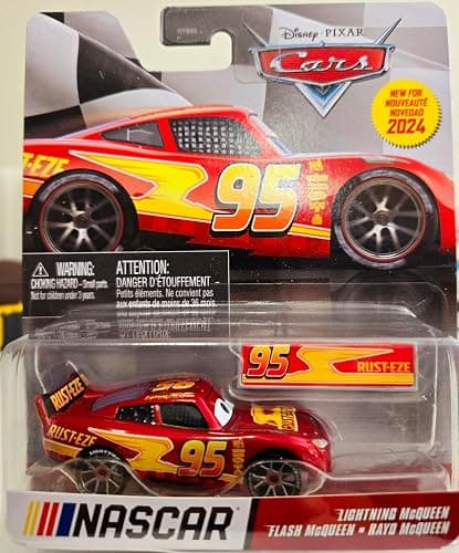 Disney Cars NASCAR Lightning McQueen Die-Cast Car, New for 2024 thumbnail 2