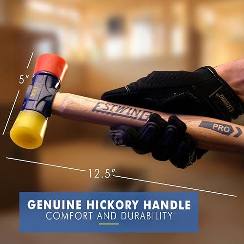 ESTWING Rubber Mallet - 12 oz Double-Face Hammer with Soft/Hard Tips & Hickory Wood Handle - DFH12 thumbnail 3