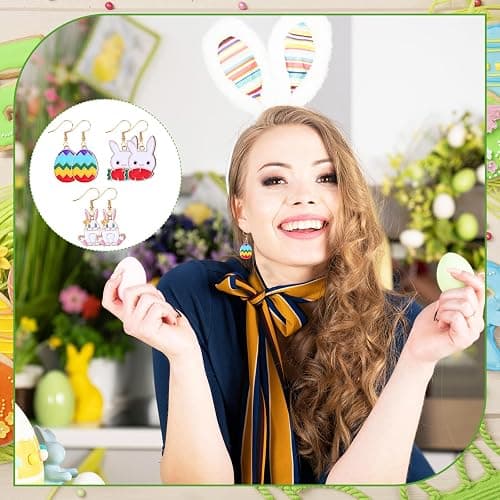 Riceshoot 72 Pairs Holiday Earrings Variety Pack St. Patrick's Easter Summer Gifts Holiday Earring Bulk for Women Teacher Party Favors thumbnail 8