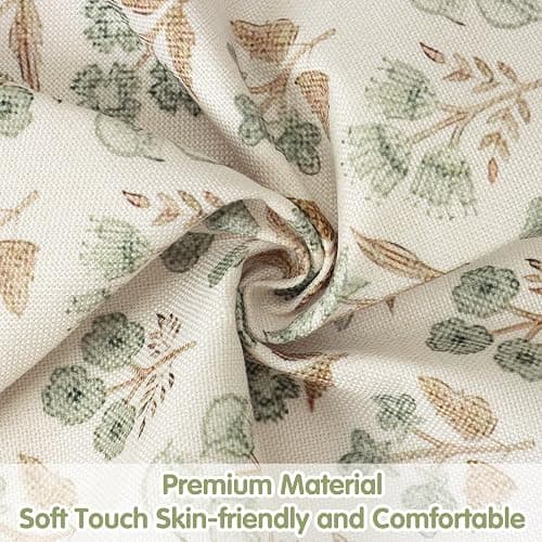 UXORSN 2 Packs Throw Pillow Covers Outdoor Waterproof 18x18 Spring Brown Green Block Print Pillowcase Vintage Floral Cushion Covers Linen Boho Farmhouse Pillow Cases for Garden Bedroom Living Room thumbnail 4
