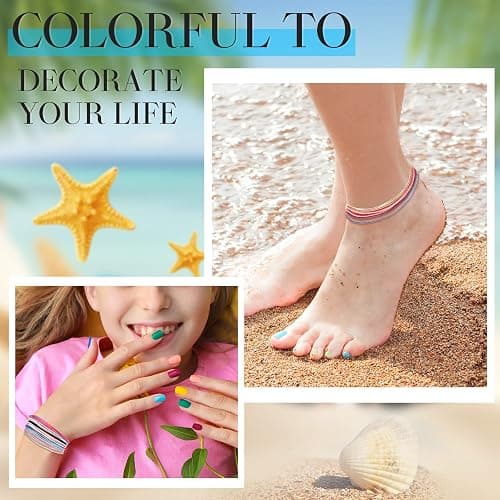 Yaomiao 50 Pcs Friendship String Bracelets Bulk Beach String Adjustable Waterproof Handmade Cord Surfer Woven Braided Rope Bohemian Wrist Cord for Women Men Christmas Party Gifts(Cute Style) thumbnail 7