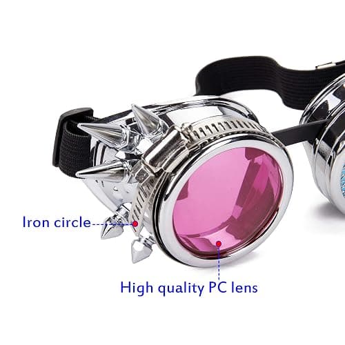 Lelinta Vintage Steampunk Goggles Glasses Halloween Costume Accessories for Men Women Cosplay Party thumbnail 4