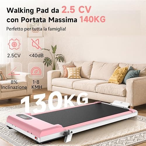 Dskeuzeew Tapis Roulant Con Inclinazione 7%, 3 IN 1 Tapis Roulant Pieghevole, Walking Pad thumbnail 7