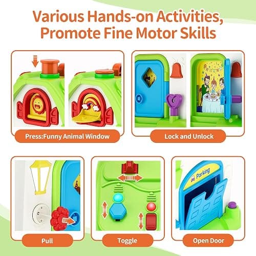 Talkfun Montessori Toy for 1 Year Old Girl Boy Gifts, Musical Baby Toy 9-12-18 Month, Bilingual Educational Toddler Toy Age 1-2, First Birthday Gift for 1 Year Old Girl Boy (Green) thumbnail 4