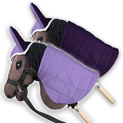 SKIPPI Hobby Horse Blanket and Ear Bonnet - Lilac and Plum, Hobby Horse Accessories - Image 1