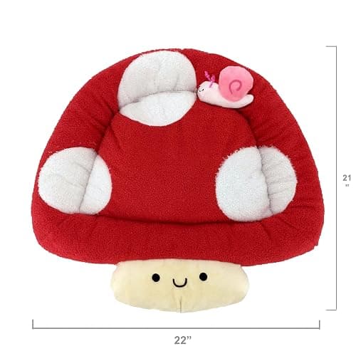 TONBO Soft Plush Small Cute and Cozy Nature Dog Cat Bed, Washer and Dryer Friendly (Mushroom) thumbnail 3