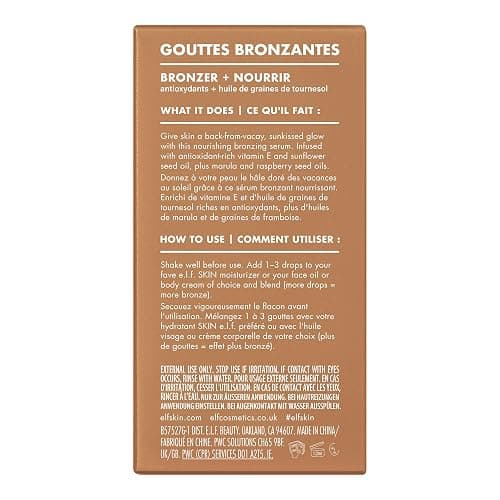 e.l.f. SKIN Bronzing Drops, Liquid Bronzer For Face & Skin, Creates A Sun-Kissed Glow, Infused With Vitamin E, Vegan & Cruelty-Free, Fair Gold thumbnail 8