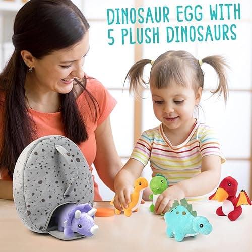 BenBen Dinosaur Stuffed Animals, 5 Small Dinosaur Plush Dolls and Egg Bag Toys Set, Dino Plushies, Cute Stuff for Kids Girls Boys, Baby Shower, Easter Basket Stuffers - Dinosaur thumbnail 5
