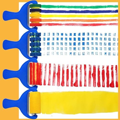 YGDZ Kids Paint Brushes, 12 Pack Washable Painting Brushes for Toddlers Kids Early Learning Toys Foam Roller Sponge Arts Crafts Gift thumbnail 3