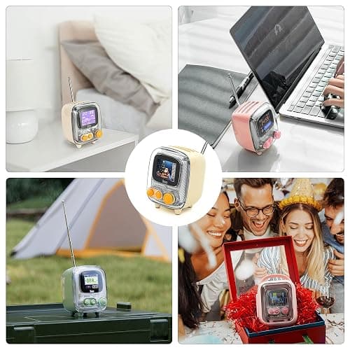 Divoom Tiivoo-2 Retro Pixel Bluetooth Speaker with USB-C/TF Playback, Custom Pixel Art Display, Alarm Clock & White Noise Sleep Mode, Desk Setup for Home Office, Gifts for Women Men, Cream thumbnail 2