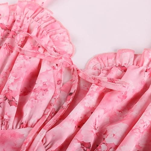 Scarlet Darkness Summer Dresses for Women 2026 Floral Corset Dress Long Milkmaid Dress with Pocket thumbnail 6