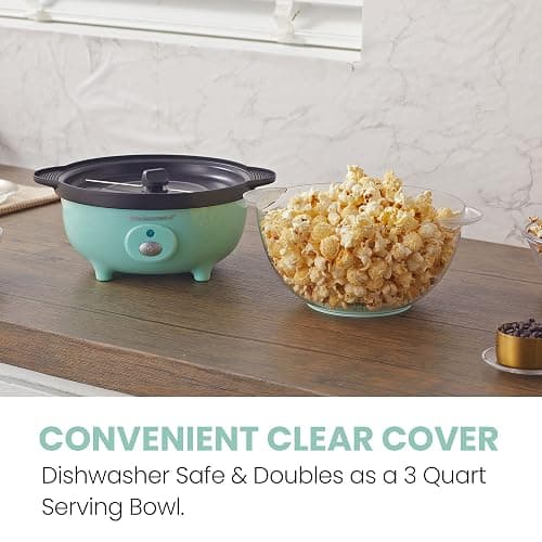 Elite Gourmet EPM330M Automatic Stirring 12-cup Popcorn Maker Popper, Hot Oil Popcorn Machine w/Measuring Cap & Built-in Reversible Serving Bowl, Great for Home Party Kids, Safety ETL Approved, Mint thumbnail 6