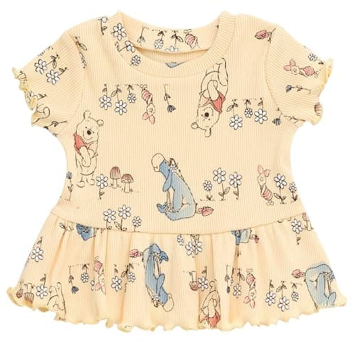 Disney Girls' Ribbed Peplum Tee and Shorts Set for Baby & Kids | 2-Piece Set, Dropneedle Ribbed Fabric, Peplum or Ruffle Accents, Comfortable Elastic Waistband, Soft Cotton Blend thumbnail 5