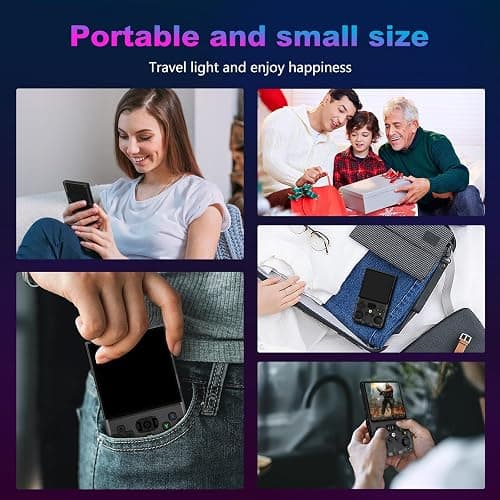R36MAX Retro Handheld Game Console, 4.0 Inch 720x720 IPS Screen, 64GB Built-in 18,000+ Classic Game, Portable Hand Held Open Source Linux System, 4000mAh Battery Retro Gaming Console(Black 64GB) thumbnail 8