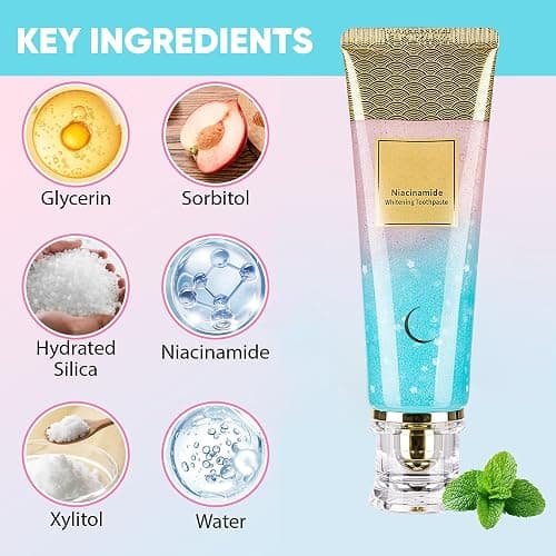 Niacinamide Whitening Toothpaste: Triple Action Whitening with Natural Gentle Care Tooth Paste - Deep Stains Radiant Smile Natural & Gentle Formula Fresh Breath (1) thumbnail 4