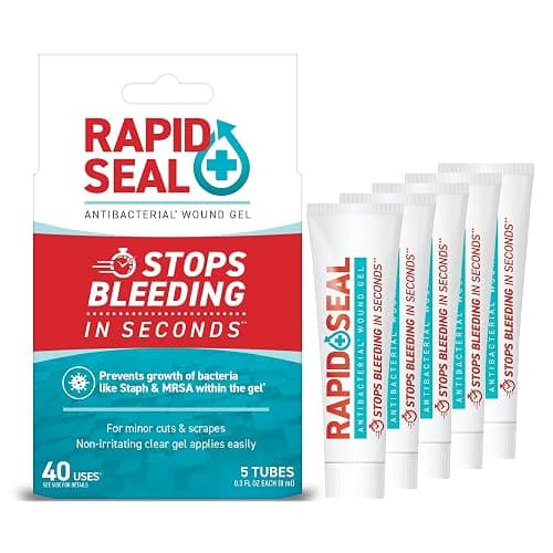 Rapid-Seal Wound Gel (5 Tubes) | Stops Bleeding in Seconds, Ideal for Cuts, Scrapes and Razor Nicks for Emergency First Aid Supplies - Image 1