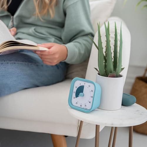 TIME TIMER Home MOD - 60 Minute Kids Visual Timer Home Edition - for Homeschool Supplies Study Tool, Timer for Kids Desk, Office Desk and Meetings with Silent Operation (Lake Day Blue) thumbnail 8