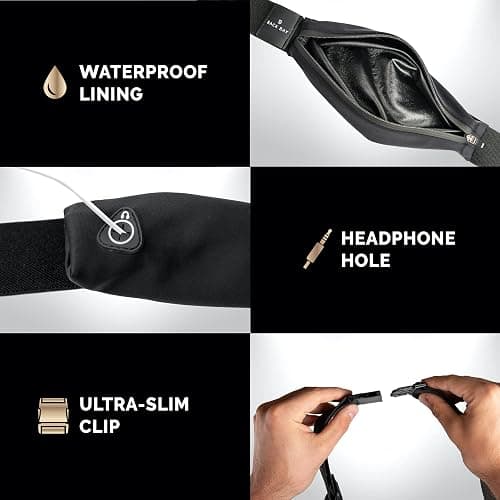 No-Bounce Slim & Secure Running Belt, Fits ALL Phones, Keys, Cards, Gels | Comfortable for Long Runs, Running Waist Pack for Men, Slim Running Belt Fanny, Comfortable for Long Runs, Adjustable Sizing thumbnail 7