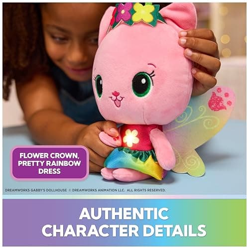 Gabby’s Dollhouse Fairylandia Official Rainbow Light-Up Kitty Fairy Plush, Cat Stuffed Animal, Sensory Toys for Ages 3 & Up thumbnail 4