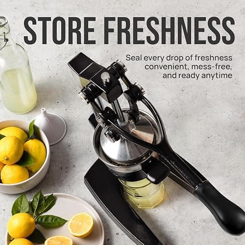 Zulay Kitchen Cast Iron Juicer - Easy-to-Clean Heavy-Duty Manual Juicer, Professional Citrus Juicer - Stainless Steel Lemon Squeezer - Manual Citrus Press & Orange Squeezer - Orange Juicer (Black) thumbnail 7