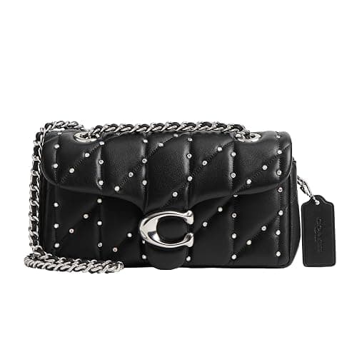 Crystal Rivets Quilted Tabby Shoulder Bag 20 with Chain - Image 1