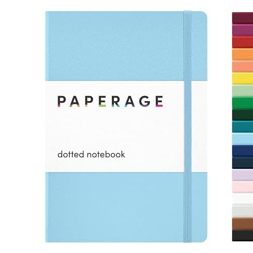 PAPERAGE Dotted Journal Notebook, (Light Blue), 160 Pages, Medium 5.6 in x 8 in - 100 GSM Thick Paper – Hardcover Journaling Notebook for Work, School & Bullet Journaling - Image 1