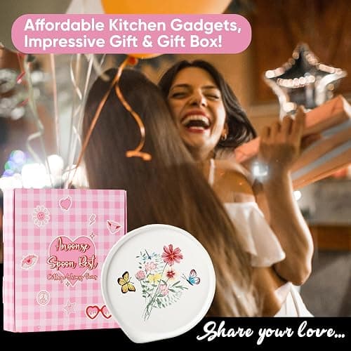 Ceramic Spoon Rest for Stove Top - Cute Spoon Holder for Kitchen Counter - White Coffee Spoon Rest Utensil Rest Spatula Rest - Farmhouse Kitchen Counter Decor (Butterfly Spoon Rest) thumbnail 6