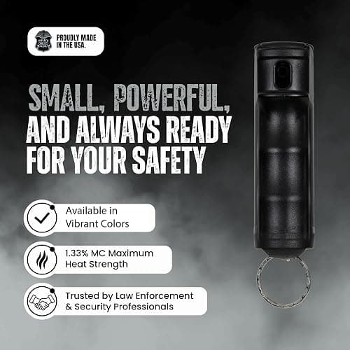 Police Magnum Keychain Pepper Spray Flip Top Safety 1 Pack 1/2oz - Maximum Heat Strength OC with Dye- Tactical Small Compact Case Holder- for Women & Men's Self Defense- Made in The USA thumbnail 2