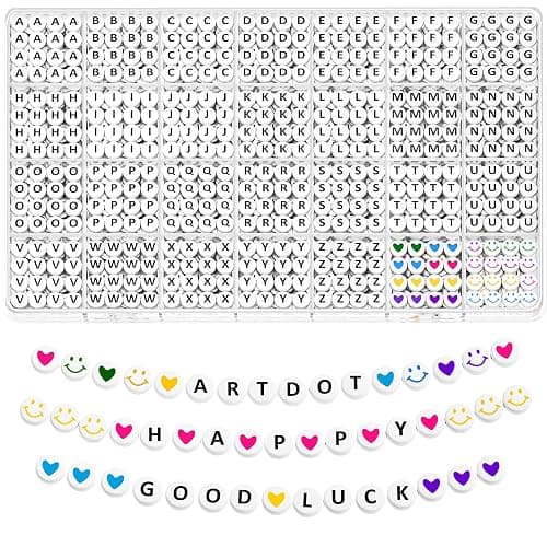 ARTDOT 1400 PCS Letter Beads for Jewelry Making Kit, 28 Styles Alphabet Beads for Friendship Bracelets Assorted Preppy Beads with Storage Case - Image 1