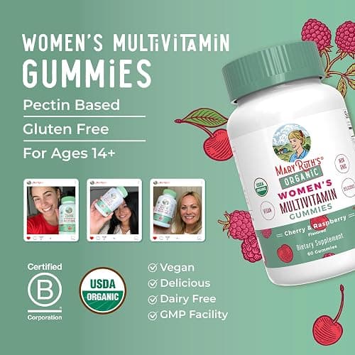 MaryRuth Organics Multivitamin for Women 14 | Women's Multivitamin Gummies for Immune Support| Skin Health | Sugar Free | Vegan | Non-GMO | 60 Count thumbnail 8