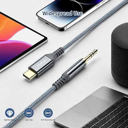 Aux to USB C, Type C to 3.5mm Audio Jack Cable Extension Cord for Car Stereo,Headphone,Speakers Compatible with iPhone 17/16/15 Samsung Galaxy, iPad,Huawei 1.2M (Aux to USB C 1 Pack) thumbnail 7